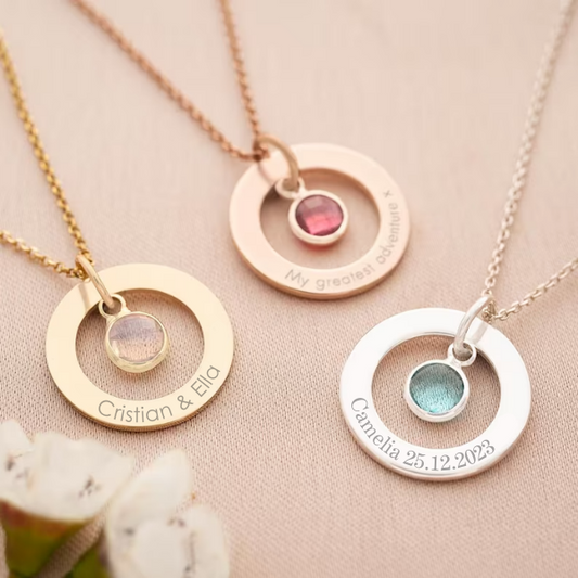 Colier: Circle Birthstone