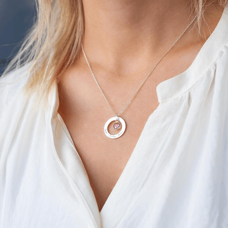 Colier: Circle Birthstone